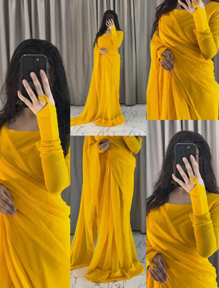 Noor-e-Chiffon Saree Stitched