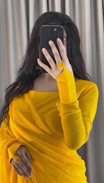 Noor-e-Chiffon Saree Stitched