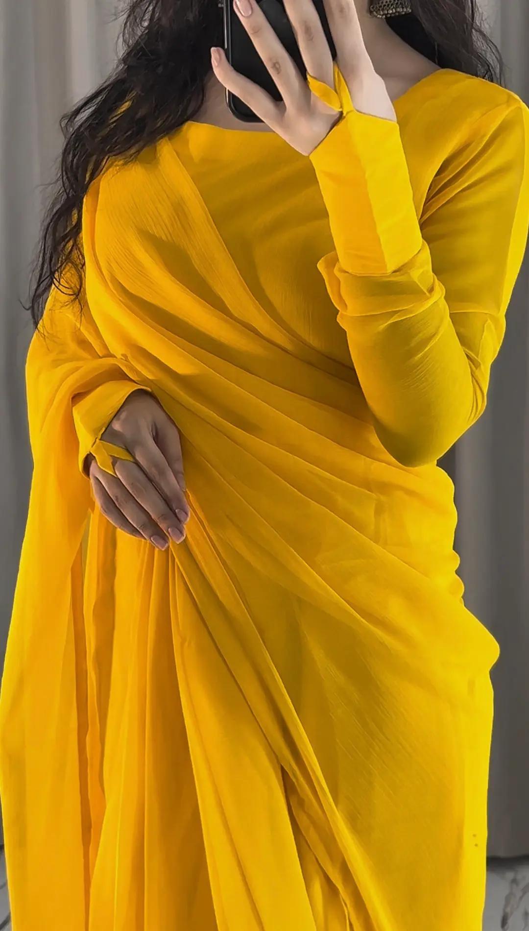 Noor-e-Chiffon Saree Stitched