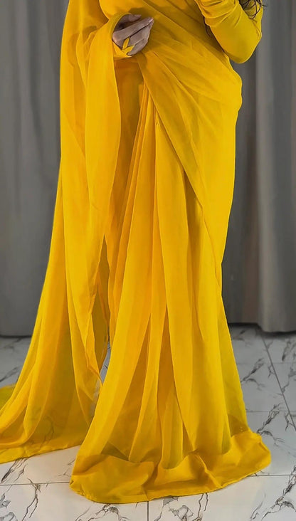 Noor-e-Chiffon Saree Stitched