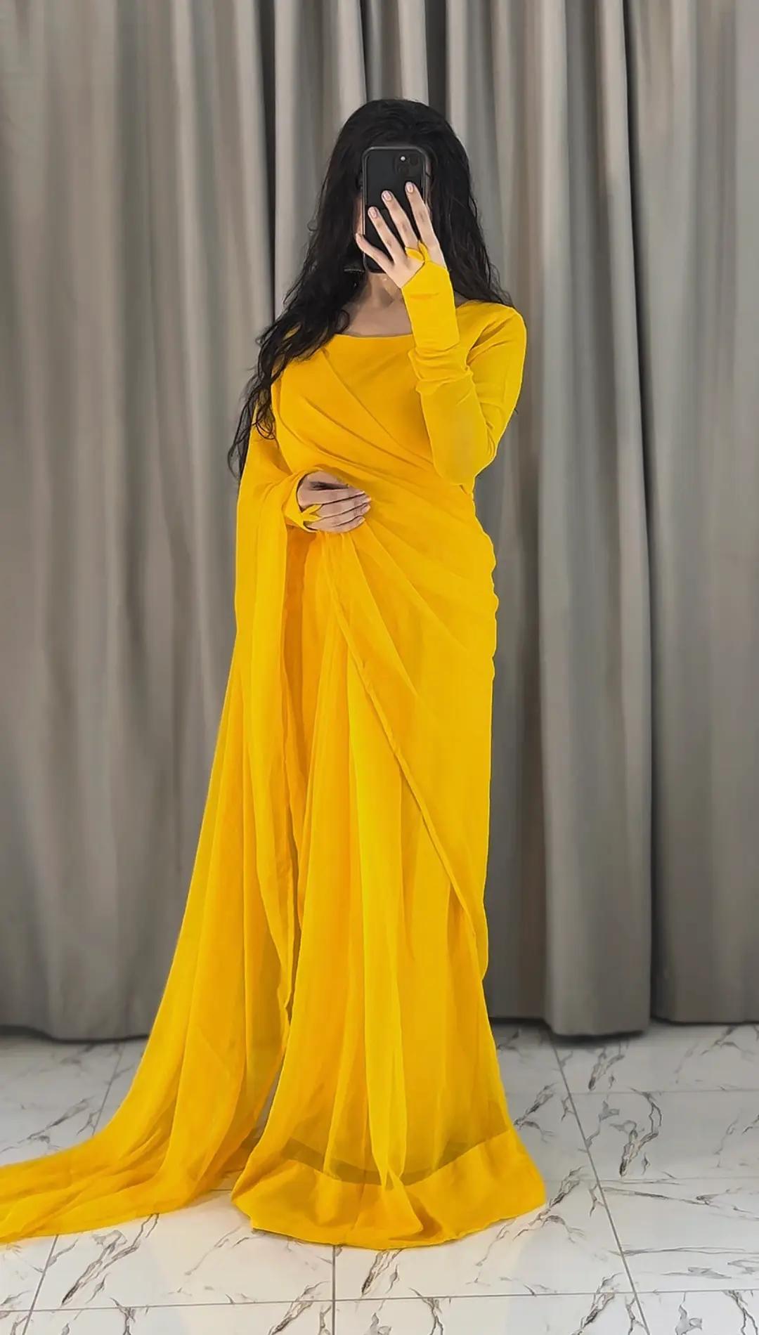Noor-e-Chiffon Saree Stitched