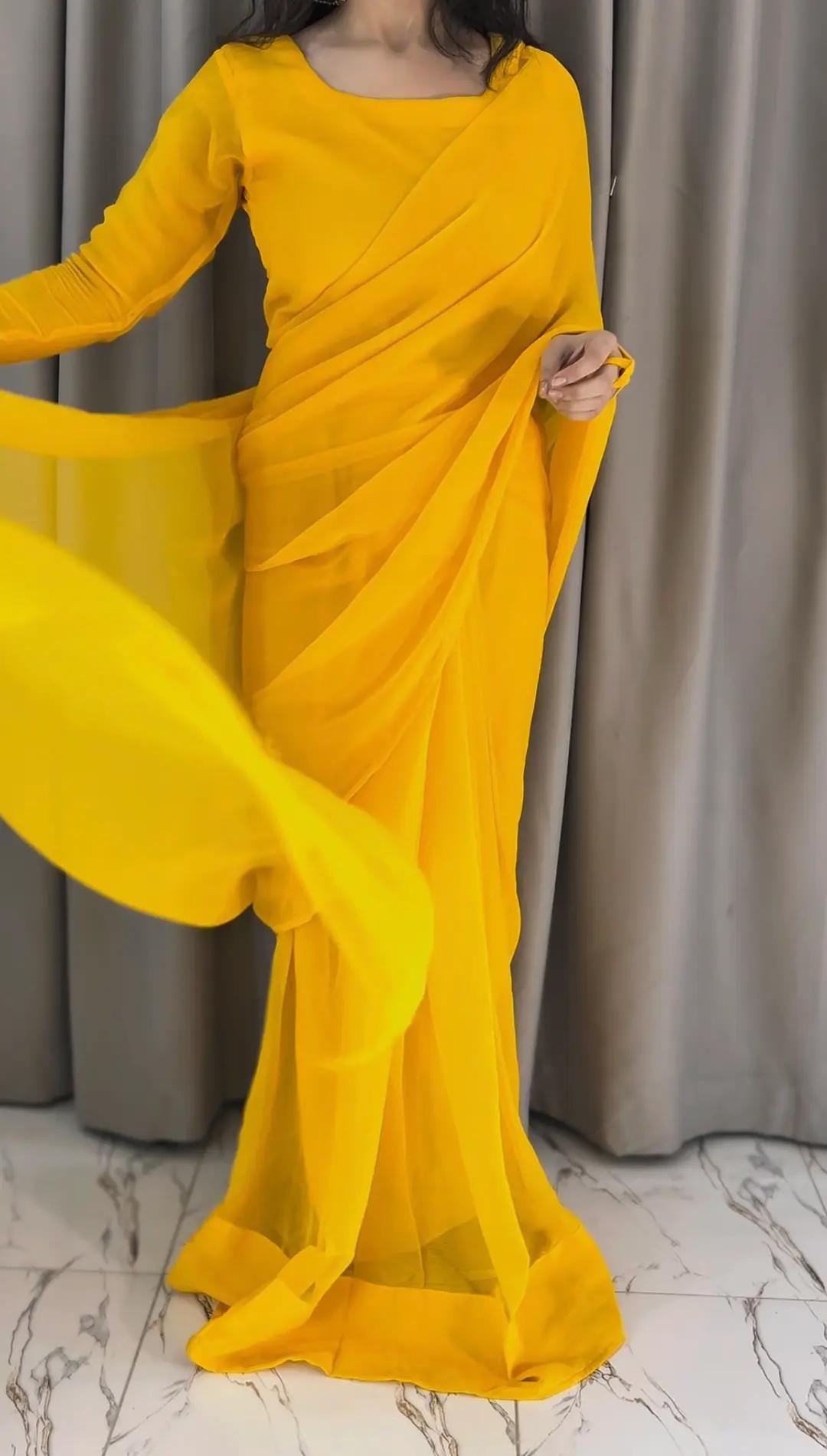 Noor-e-Chiffon Saree Stitched