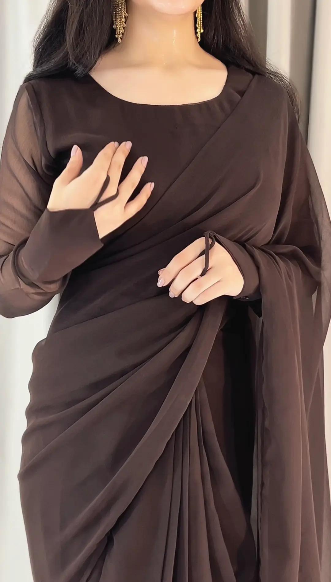 Noor e Chiffon Saree  Stitched