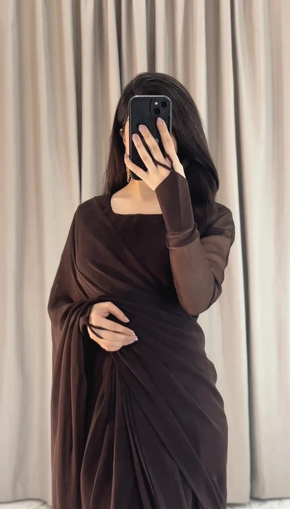 Noor e Chiffon Saree  Stitched