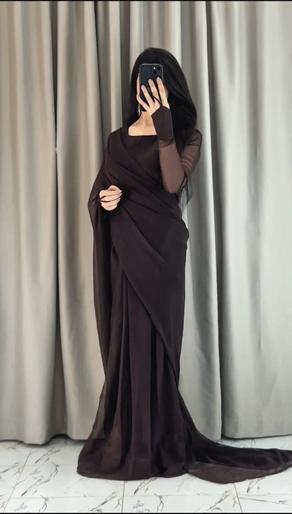 Noor-e-Chiffon Saree Stitched