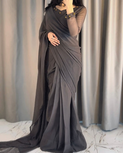 Gulbahar Chiffon Saree Stitched