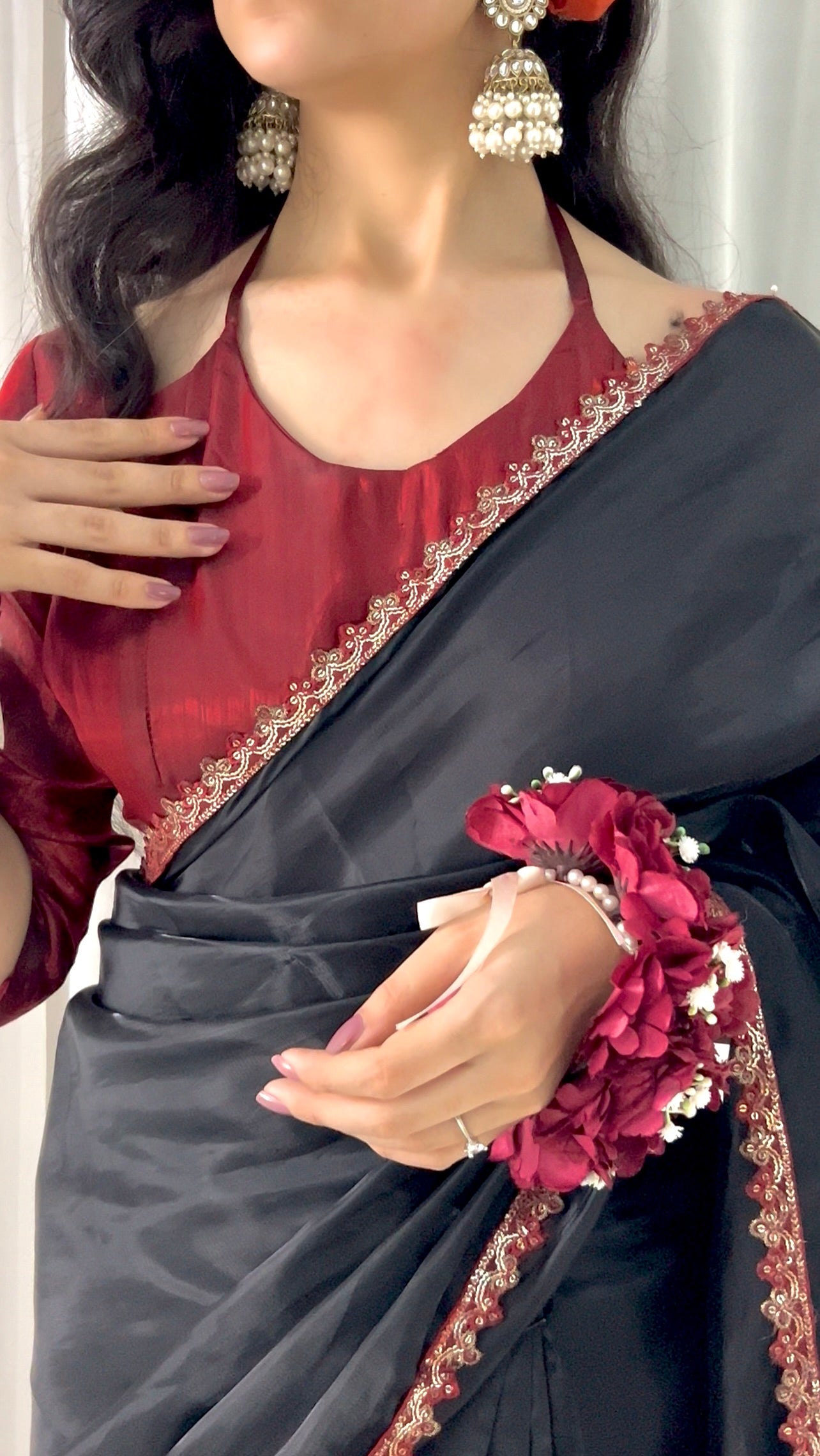 🌹 Mehr-o-Siyaah Saree ❤️🖤