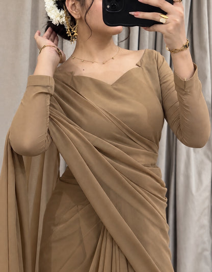 Sculpted Double-Arc Chiffon Saree