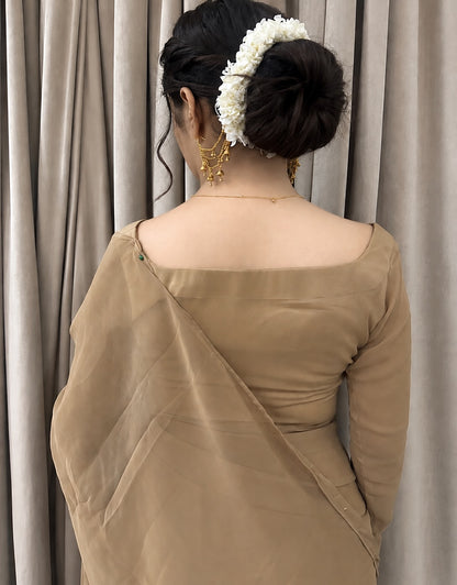 Sculpted Double-Arc Chiffon Saree