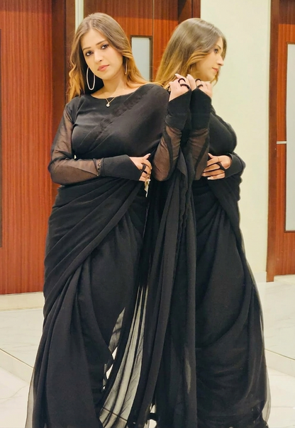 Noor-e-Chiffon Saree Stitched