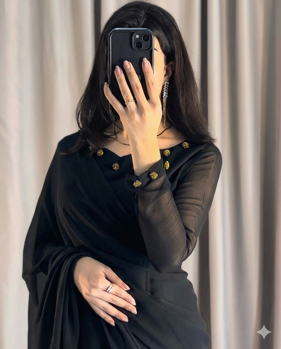 Gulbahar Chiffon Saree Stitched