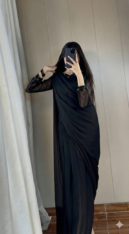 Gulbahar Chiffon Saree Stitched