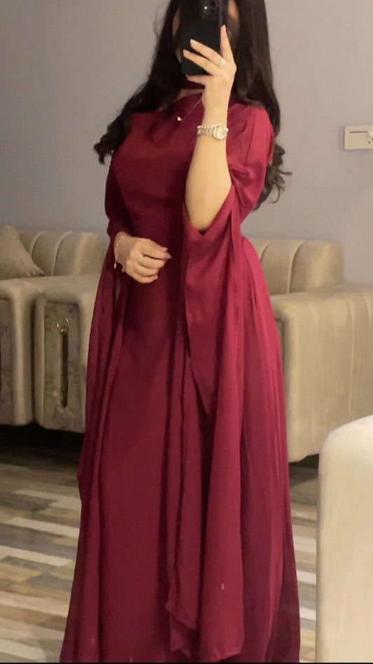 “Hayrah Signature Statement Sleeves Gown”