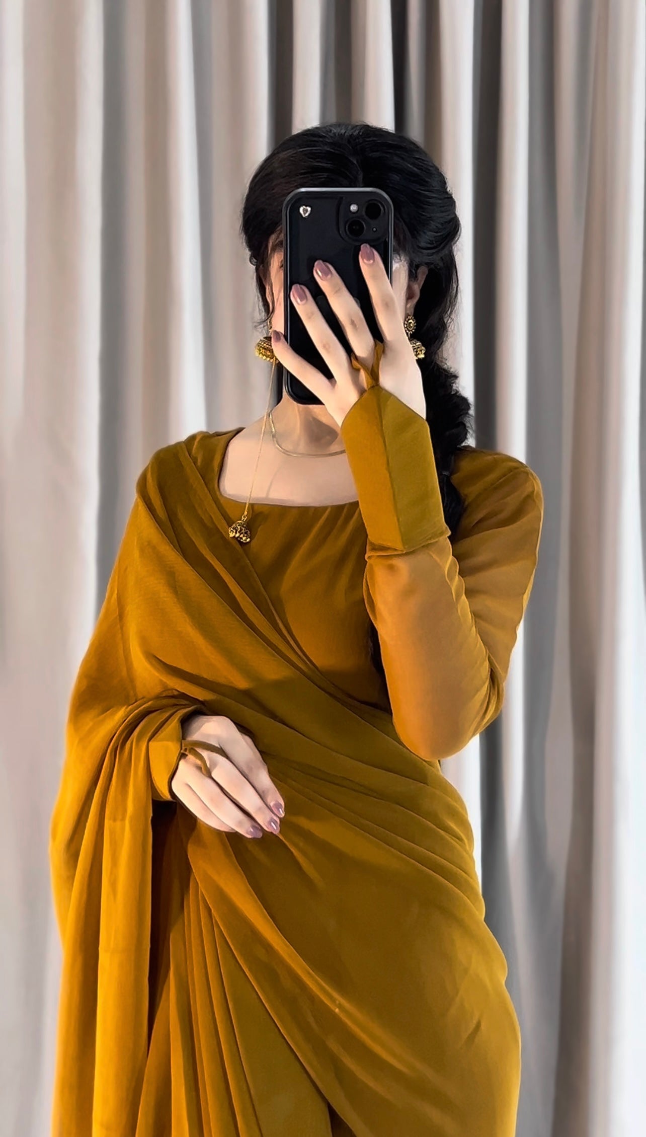 Noor-e-Chiffon Saree (Stitched/Ready to Wear)