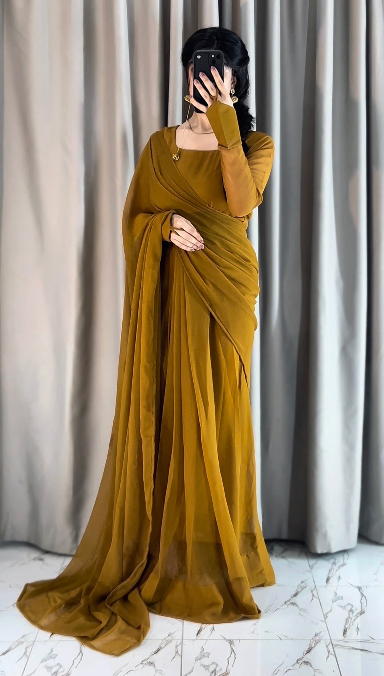 Noor-e-Chiffon Saree (Stitched/Ready to Wear)