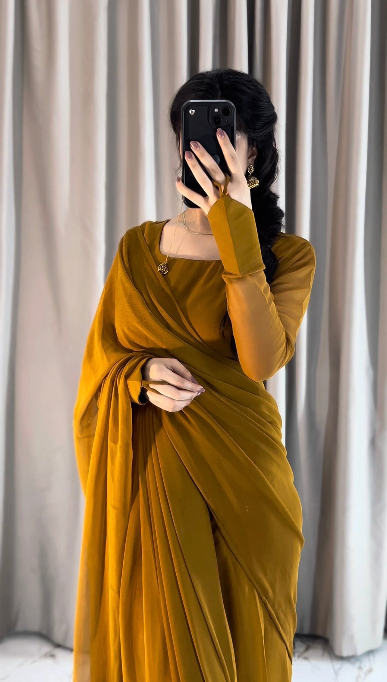 Noor-e-Chiffon Saree (Stitched/Ready to Wear)