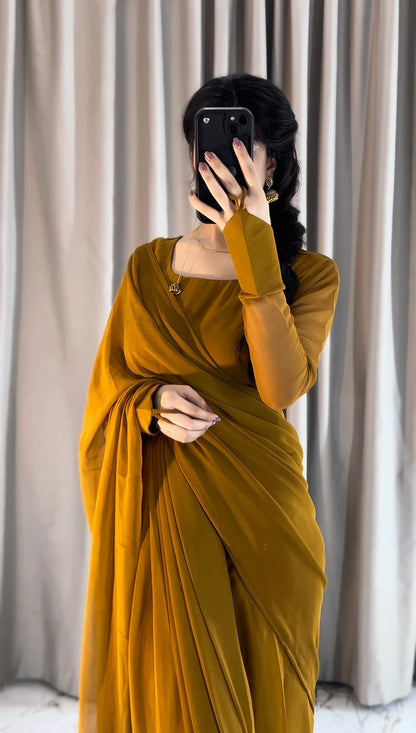 Noor-e-Chiffon Saree (Stitched/Ready to Wear)