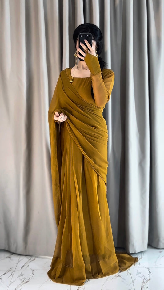 Noor-e-Chiffon Saree (Stitched/Ready to Wear)