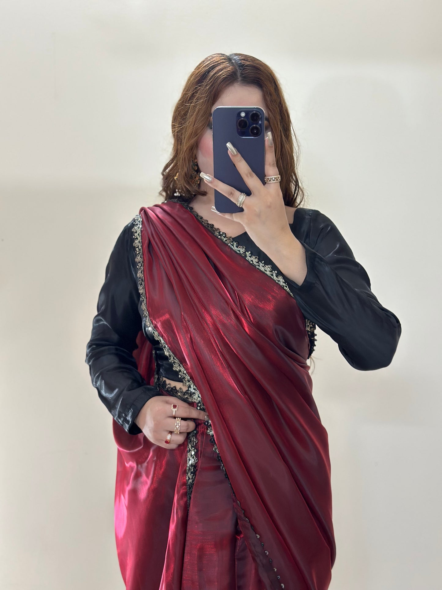 🌹 Mehr-o-Siyaah Saree ❤️🖤