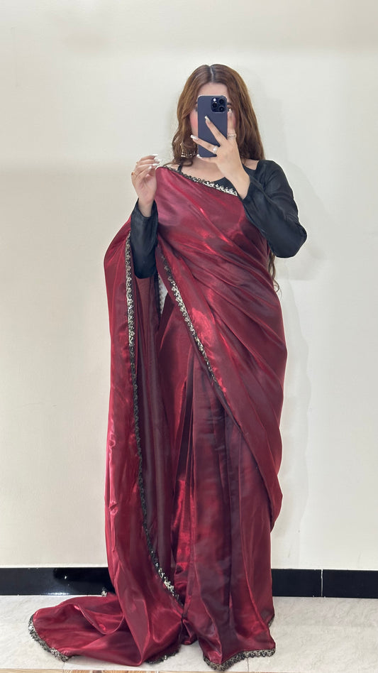 🌹 Mehr-o-Siyaah Saree ❤️🖤