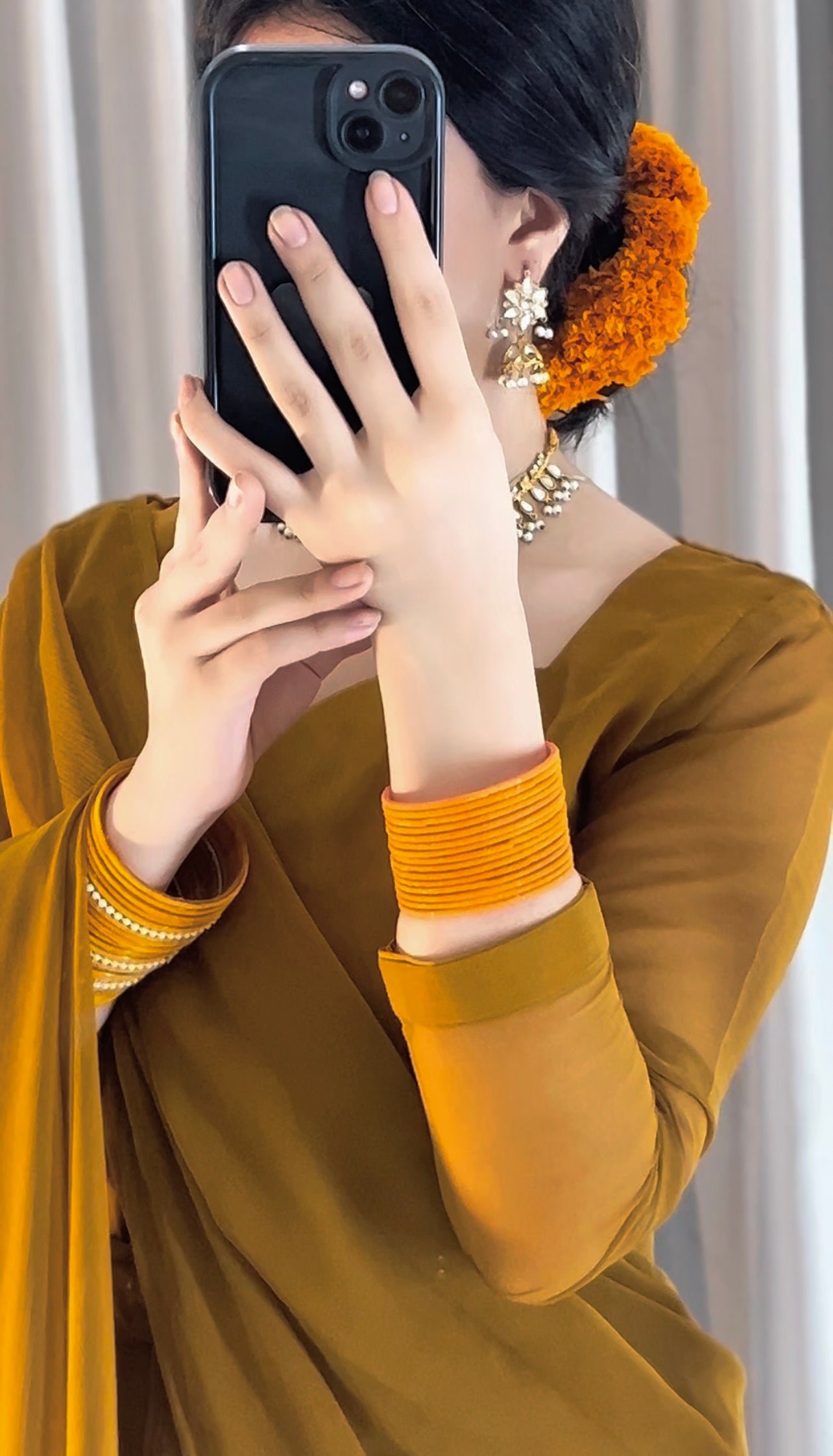 Plain Heart Shaped Neck Grace Signature Chiffon Saree (Stitched)