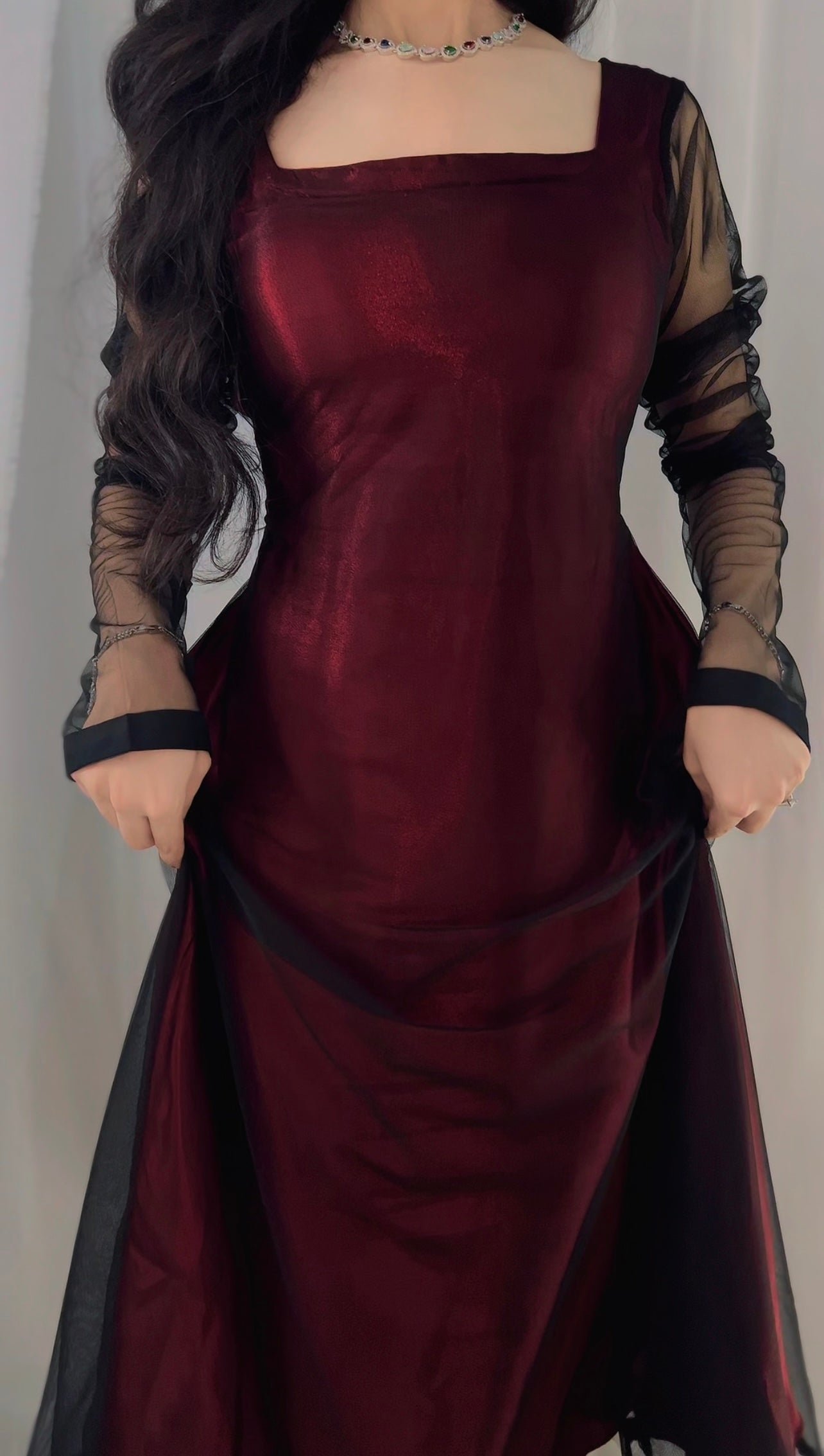 "Midnight Allure – 2-Piece Sheer Elegance Set"