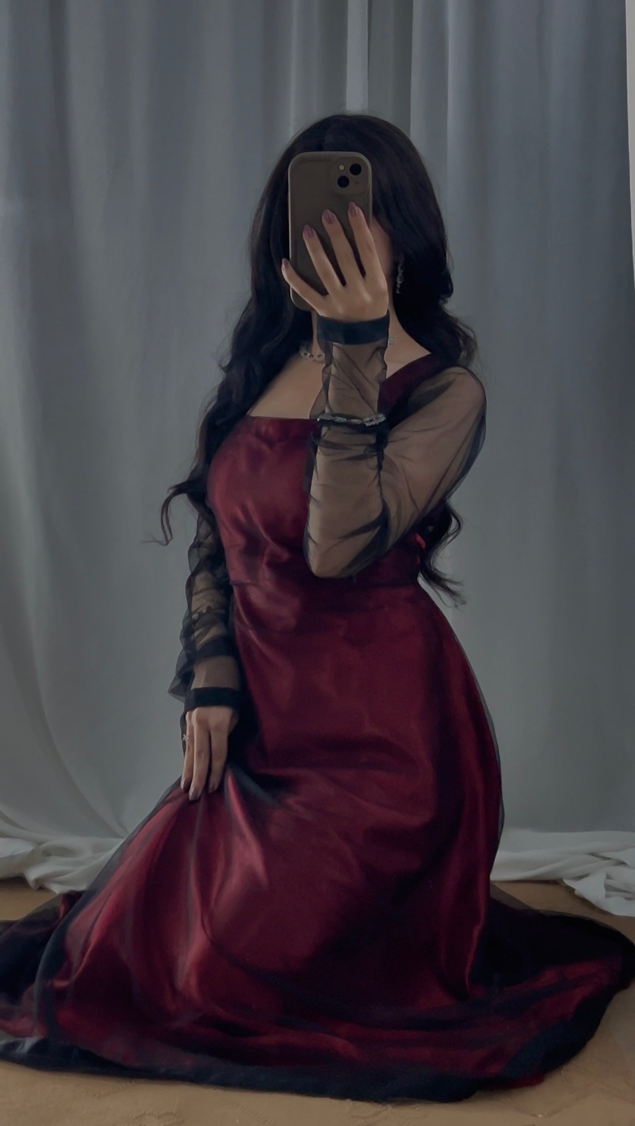 "Midnight Allure – 2-Piece Sheer Elegance Set" Stitched