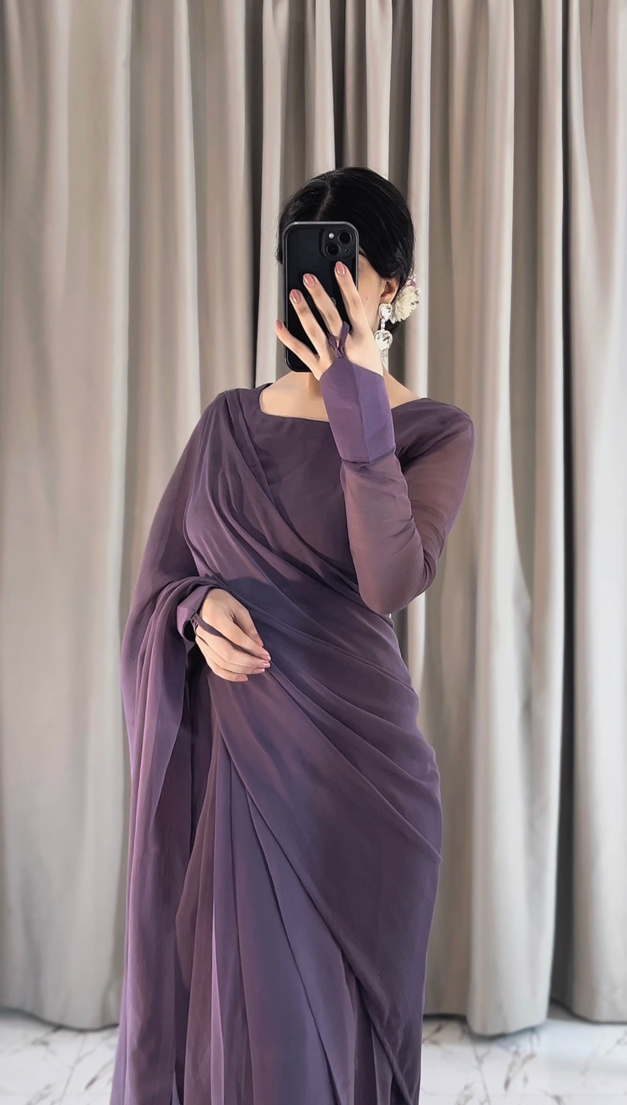 Noor-e-Chiffon Saree Stitched