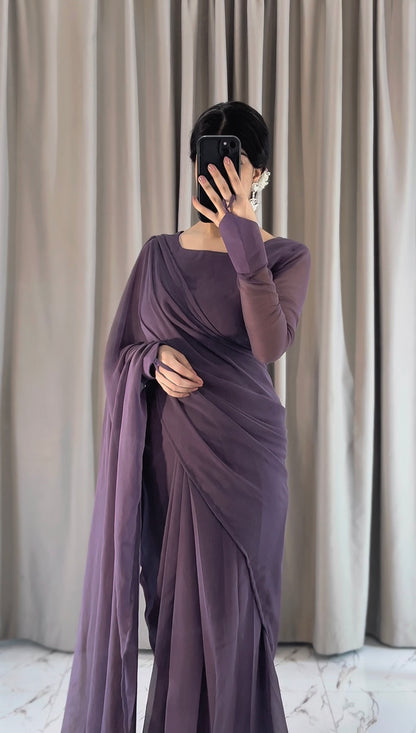 Noor-e-Chiffon Saree Stitched