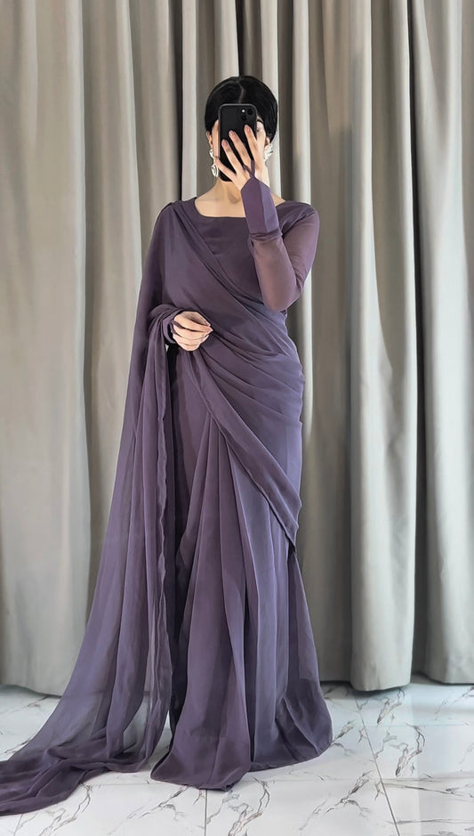 Noor-e-Chiffon Saree Stitched