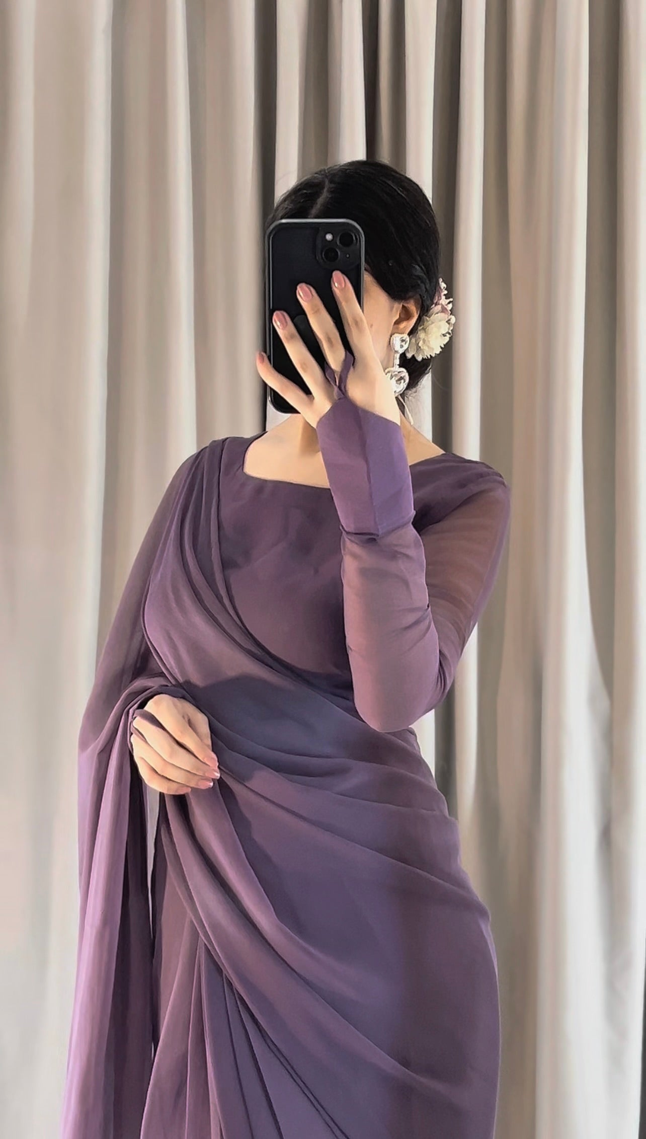 Noor-e-Chiffon Saree Stitched