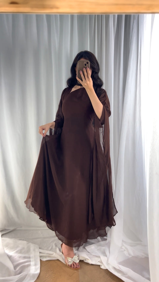 “Hayrah Signature Statement Sleeves Gown”