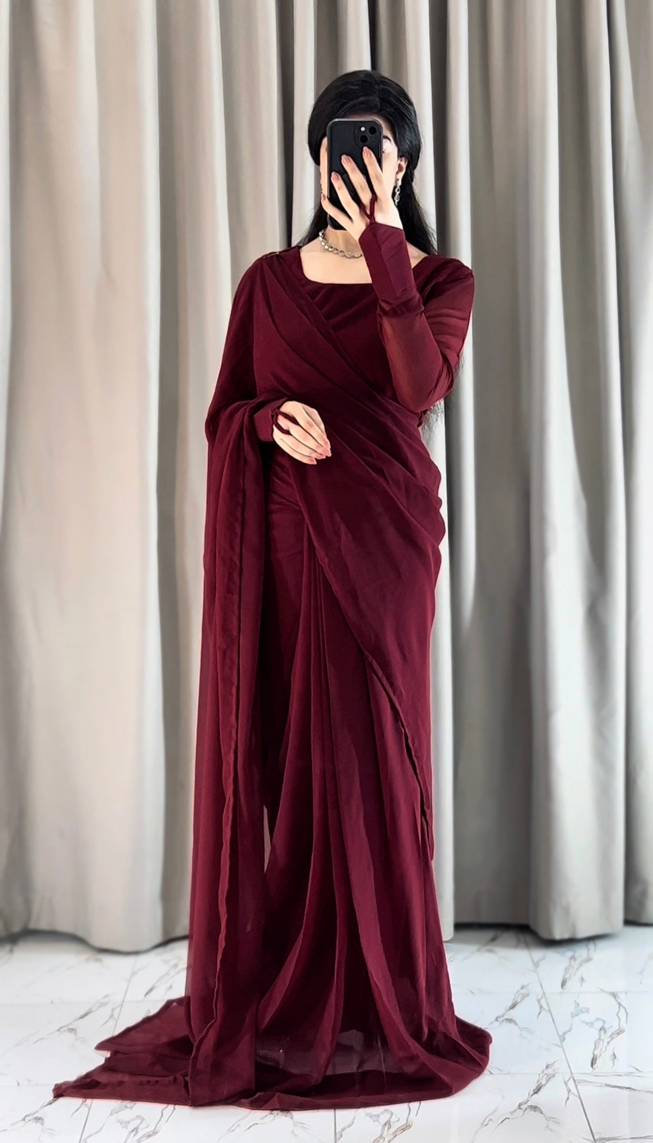 Noor-e-Chiffon Saree Stitched