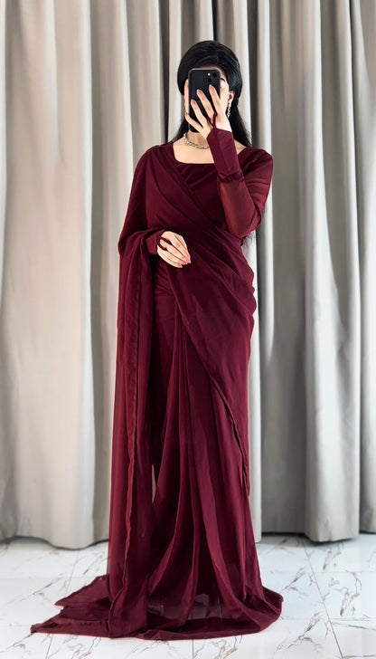 Noor-e-Chiffon Saree Stitched