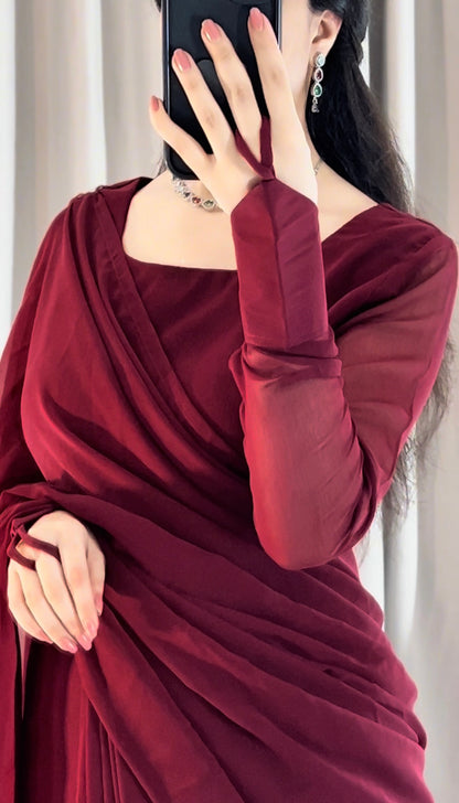 Noor-e-Chiffon Saree Stitched