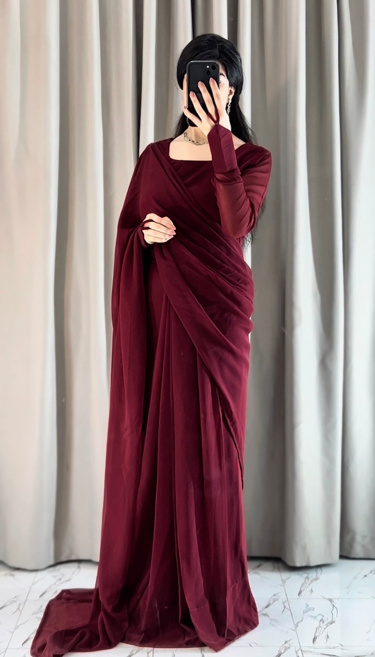 Noor-e-Chiffon Saree Stitched