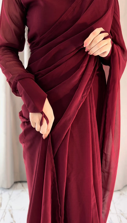 Noor-e-Chiffon Saree Stitched