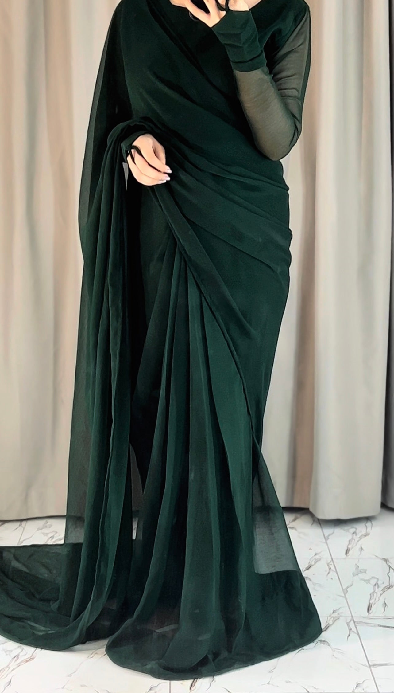 Noor-e-Chiffon Saree Stitched