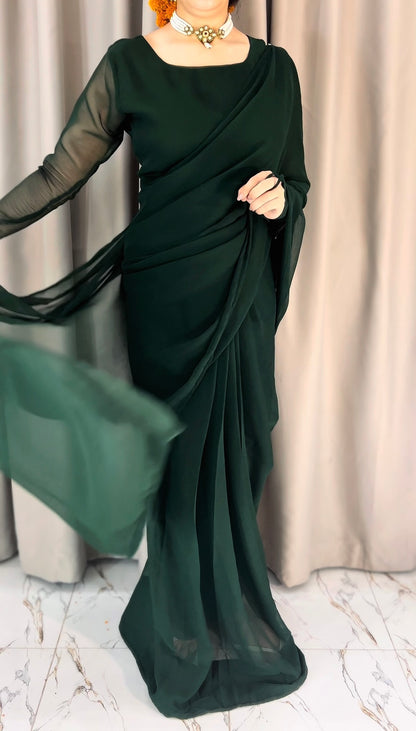 Noor-e-Chiffon Saree Stitched