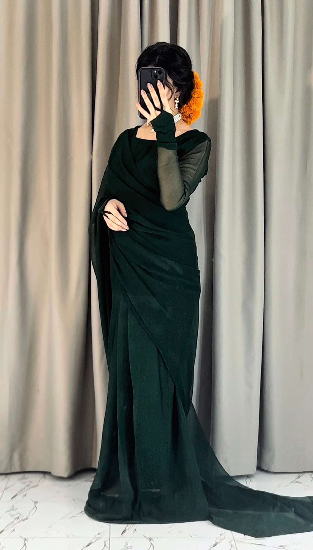 Noor-e-Chiffon Saree Stitched