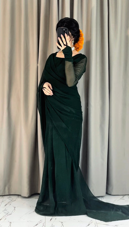 Noor-e-Chiffon Saree Stitched