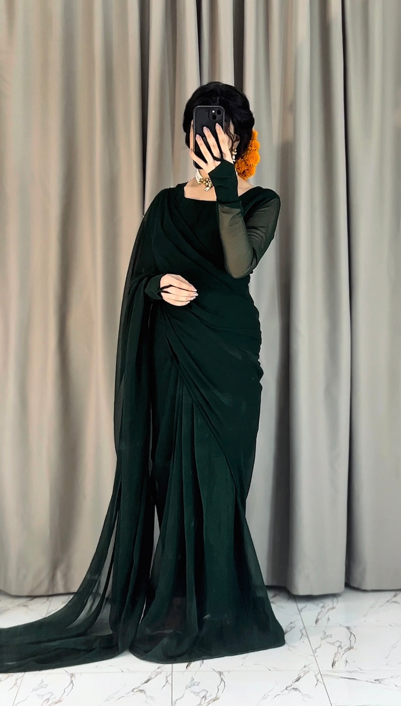 Noor-e-Chiffon Saree Stitched