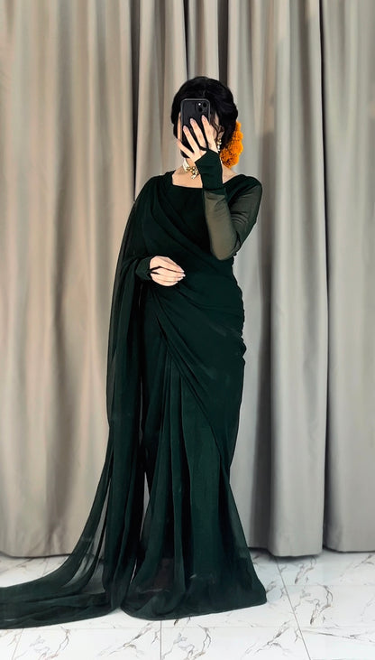 Noor-e-Chiffon Saree Stitched