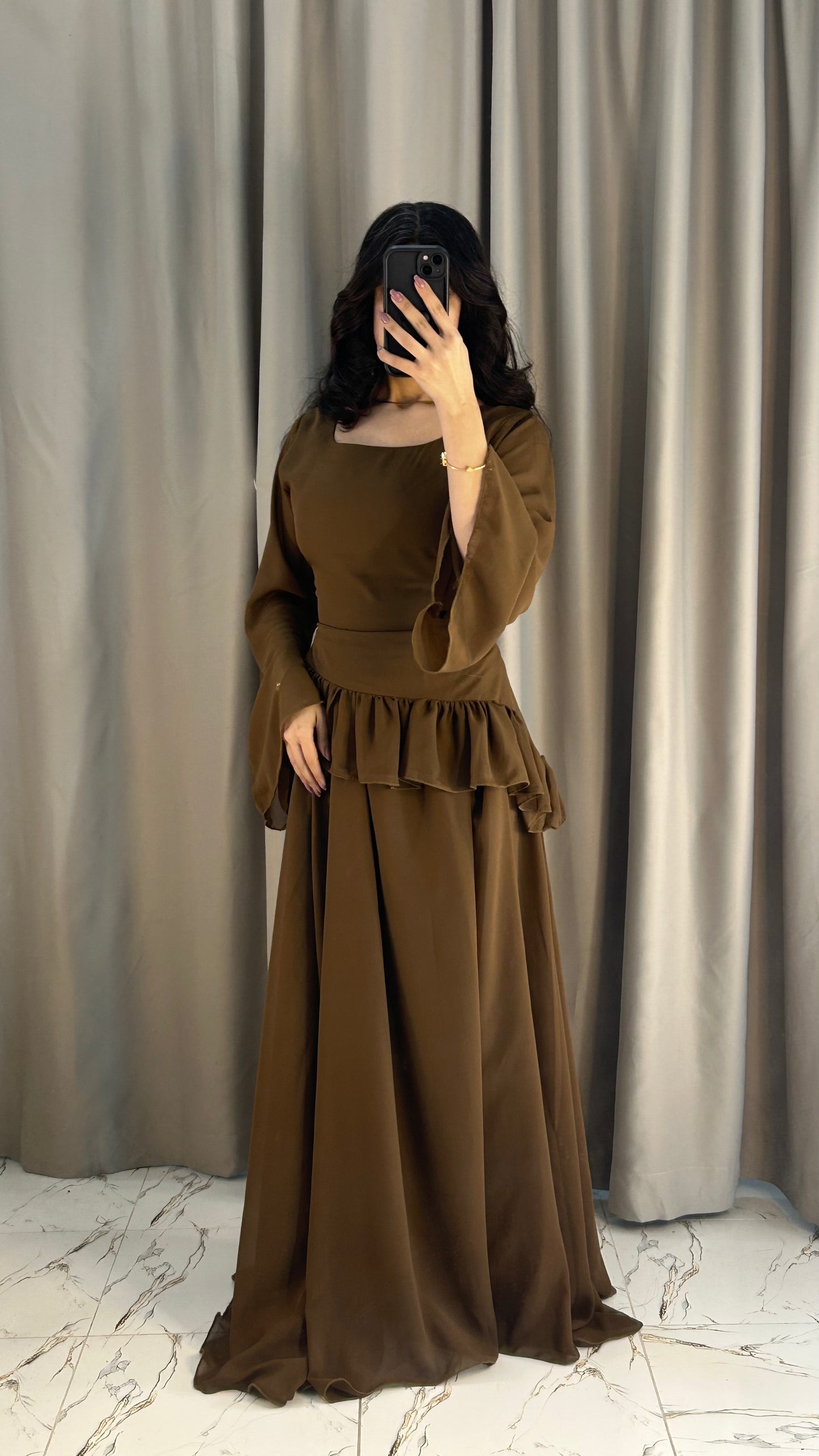 Elanza Luxe – Plain Chiffon Heavy Flair Outfit Stitched