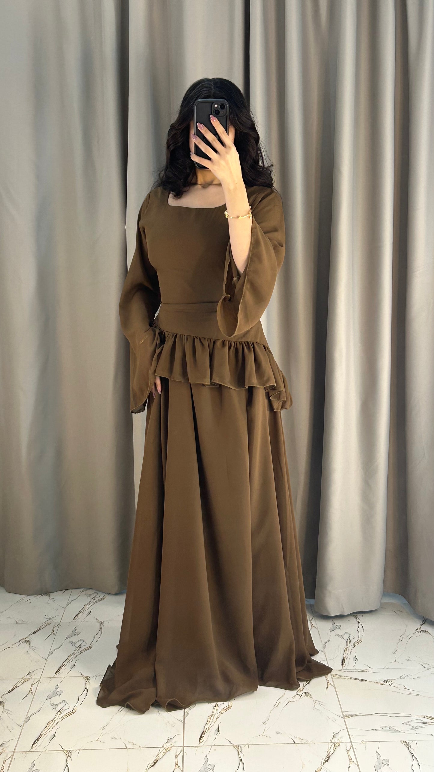 Elanza Luxe – Plain Chiffon Heavy Flair Outfit Stitched