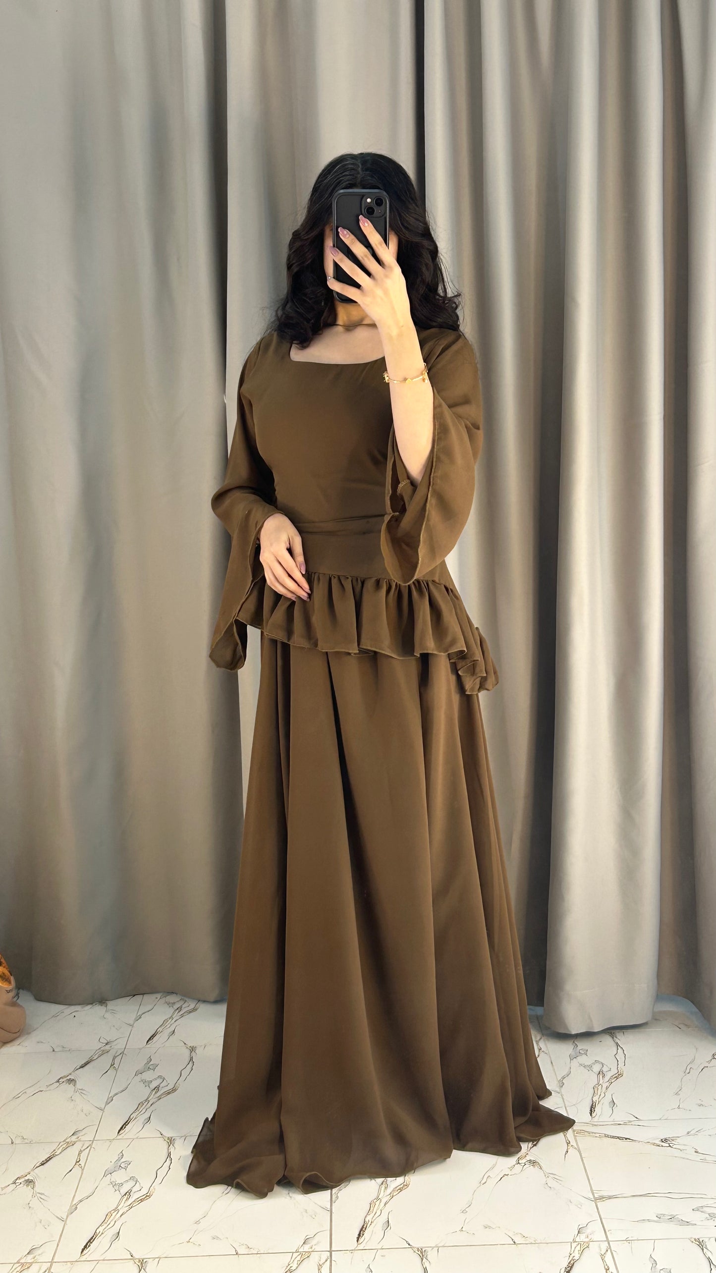 Elanza Luxe – Plain Chiffon Heavy Flair Outfit Stitched