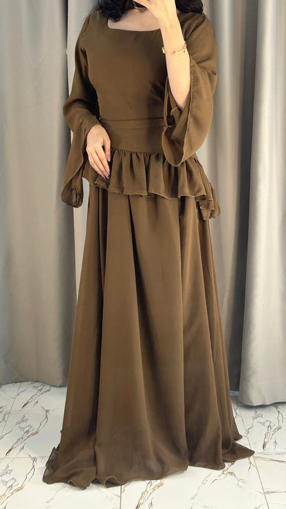 Elanza Luxe – Plain Chiffon Heavy Flair Outfit Stitched