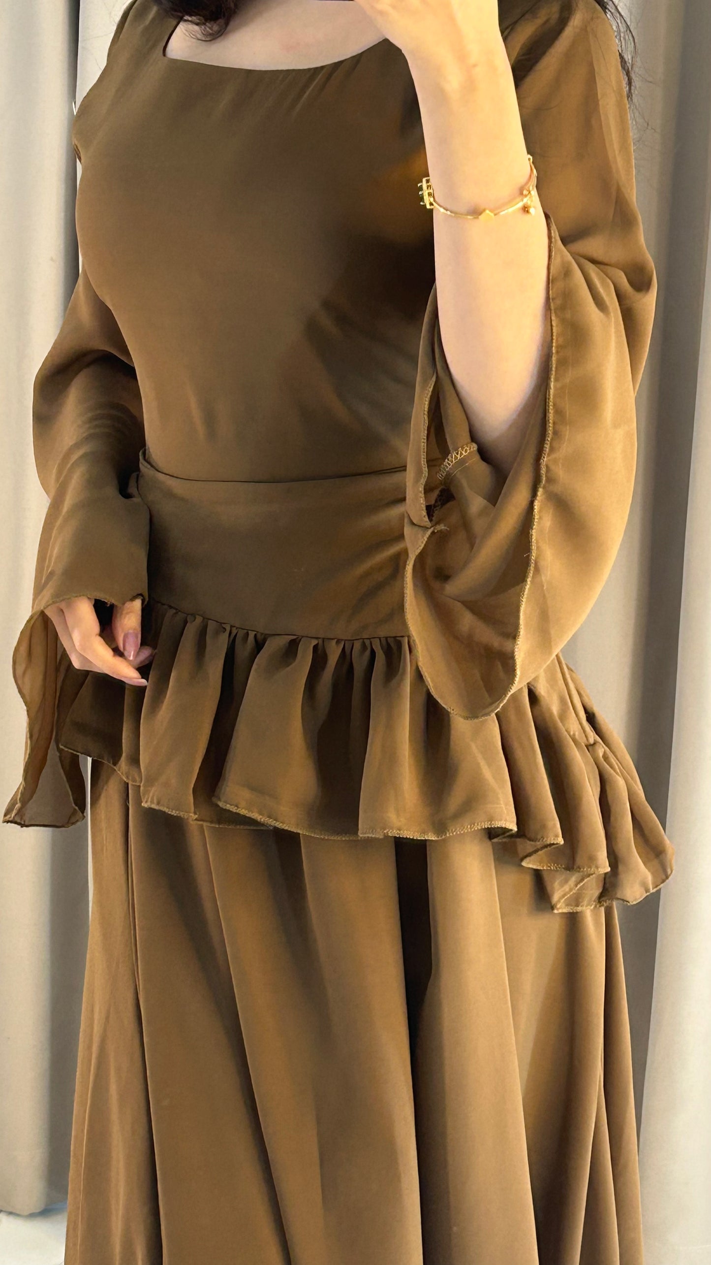 Elanza Luxe – Plain Chiffon Heavy Flair Outfit Stitched