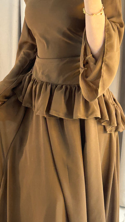 Elanza Luxe – Plain Chiffon Heavy Flair Outfit Stitched