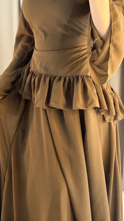 Elanza Luxe – Plain Chiffon Heavy Flair Outfit Stitched